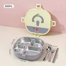304 Stainless Steel Bento Box Adult, Cute Bento Box For School Student, Portable Stainless Steel Lunch Box With Handle And Cutlery, Leak-Proof Metal Lunch Box, Microwavable Small Lunch Containers With Lids, Japanese Bento Box - Multicolor - View 26