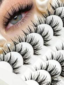 7 Pairs Fox-Style Thick False Eyelashes, Flared Tail, Lifted, Layered & Fluffy, Suitable For Heavy And Natural Makeup - View 8