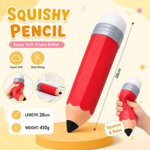 1pc Oversized Realistic Pencil Squeeze Toy, Super Soft Slow Rebound Stress Relief Toy, Fun Creative Desktop Finger Toy, Suitable For Students And Office Workers, Creative Holiday Gag Gift - Multicolor - View 6