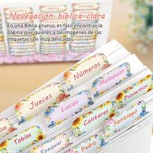 Pembatas Kitab Suci Bahasa Spanyol, 5 lembar (75 buah), Tema Gaya Cat Air, Pembatas Kitab Suci Laminasi untuk Wanita dan Pria, Pembatas Kitab Suci Huruf Besar Mudah Dibaca dan Digunakan - Rectangle - View 3