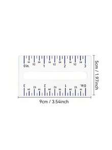 1pc 3 Inch Acrylic Straight Ruler, Precision Scale Sewing Ruler, 3.54 Inch Hollow Positioning Ruler, Handmade Clothing Quilting Trimming Measurement Tool - Multicolor - View 2