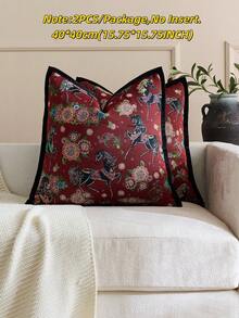 1 pièce/2 pièces Taie d'oreiller carrée à motif cheval jacquard haut de gamme avec bordure 3D, convient pour toutes les saisons, plusieurs couleurs, motifs et tailles disponibles, taie d'oreiller en tissu jacquard coloré haute densité (insert d'oreiller non inclus), fermeture éclair, convient pour les fêtes de vacances, assorti au canapé beige, coussin de canapé, oreiller de canapé, taie d'oreiller de lit, salon, bureau, coussin de voiture, peut également être utilisé comme un simple cadeau doux. - Rouge - Voir 16