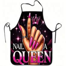 1pc Fashion Nail Artist Queen Pattern Apron, Suitable For Nail Salon, Work Scenes And Gift Giving - Multicolor - View 2