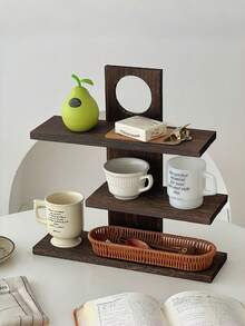 3-Tier Solid Wood Perfume Rack, Cosmetic Display Tray, Suitable For Home Decor, Jewelry Display, Cosmetic Storage And Ornament Placement, Also For Tea And Snacks, Kitchen Storage, Garden Tray - View 4