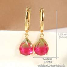 Gmzalx Vintage Elegant Colorful Water Drop Dangle Earrings, Soft Alluring Luster, Exquisite Banquet Accessory, Premium Gift For Women - Colorful - View 2