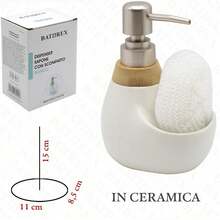 Ceramic/PP Bathroom Accessory Set With Bamboo Lid, Soap Dispenser,Cotton Swab Storage Jar& Bamboo Lid Tissue Box, Modern Nordic Bathroom Countertop Decor, Easy To Wipe Clean,Kitchen Soap Dispenser - Bathroom Series - View 18