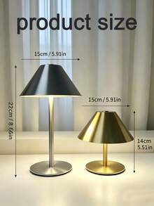 OBOVAY 1pc Portable Touch Control Desk Lamp, Cone-Shaped Metal Body With Lampshade, 3 Color Temperatures Adjustable, Brightness Adjustable, Unique Touch Operation, For Bedroom, Home And Office Decoration - Multicolor - View 9