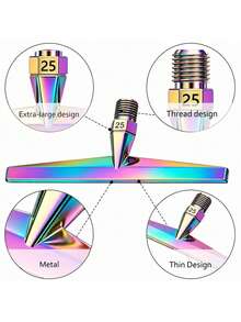Rainbow Diamond Painting Metal Dot Drill Bit, Thread-In Resin Pen Replacement Tip, 1-25 Diamond Paint Pen Tip, Dot Painting Tool For DIY Rhinestone Crafts - A - View 7