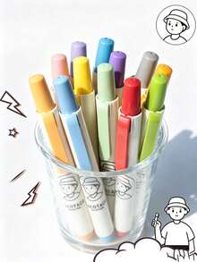 Clickable Fluorescent Highlighter Pens For Students, Key Point Marking And Planner Colorful Pens - Fluorescent Pen - View 3