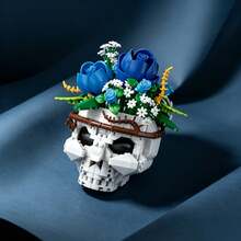417Pcs Special‑Shaped Skull Micro Mini Building Blocks,3D Assembly Toy,Creative Design,Multiple Styles:Red Rose,Gothic,Blue Rose,Carnivorous Plant Skull.Great For Model Lovers,Boost Imagination & Thinking,Desk Decor,Birthday Gift,Unique Souvenir - Multicolor - View 8
