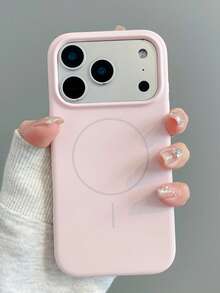 Luxury Fluorescent Liquid Silicone Phone Case, Compatible With IPhone 18 Pro Max 17 Air 16 15 14 13 12 17 Pro Max Plus, Magnetic Soft Shell - Pink - View 11