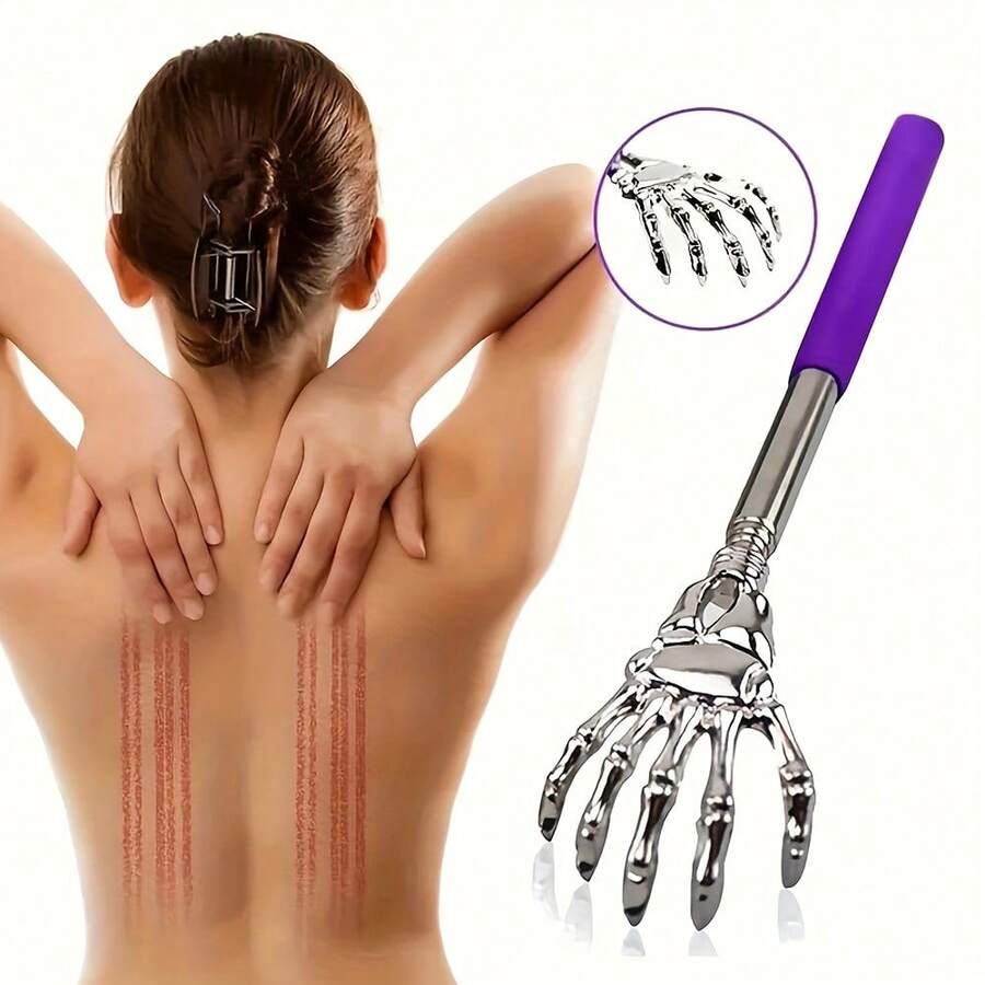 Portable Telescopic Back Scratcher - Stainless Steel, Random Colors - Expandable 8.3-22.8inch, With Comfortable Grip - Ideal For Elderly People, Stainless Steel Telescopic Skeleton Claw: Hand Shaped Itching R, Unlocking New Itching Locations - Multicolor - View 1