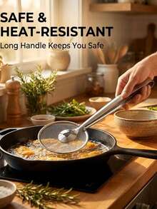 Kitchen Oil Strainer Spoon, Suitable For Scooping Fried Foods, Dumplings, Seafood And Vegetables, Essential Frying Accessory For Home Kitchen. - Multicolor - View 2