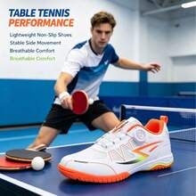 2026 New Professional Table Tennis Shoes For Youth Students Competition Training Badminton Shoes Breathable Non-Slip Tennis Shoes White & Orange - 611-white Orange - View 7