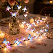 1pc Butterfly Branch LED String Lights, USB Powered, 8 Lighting Modes, 36 LED Lights, Suitable For Indoor Room, Living Room, Office, Fence, Wall Decoration, Valentine's Day, Wedding, Mother's Day, Thanksgiving, Halloween, Christmas - Multicolor - View 4
