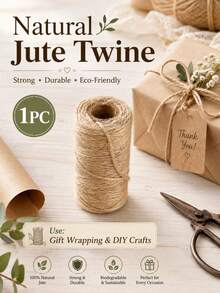 Natural Jute Rope, Vintage Gift Wrapping String, Multi-Purpose DIY Craft Material, Bohemian Country Style Decoration, Practical Party And Holiday Packaging Accessory (1pc) - Multicolor - View 12