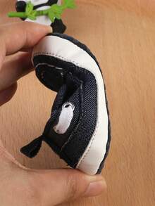 0-1 Years Old Fashion Versatile Blue Canvas Shoes, Infant Walking Shoes, Infant Sneakers, Indoor Home Shoes, Spring And Autumn. - Navy Blue - View 5