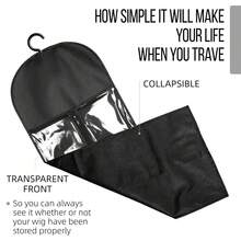 1/3 Set Non-Woven Fabric Wig Storage Bags With Hooks And Transparent Windows - Dust-Proof Portable Wig Care Storage Bags, Suitable For Hair Extensions And Travel, PVC Dust-Proof Cover Wig Storage Bags, Can Be Hung On Hangers - Durable Multi-Wig And Accessories Storage Bags, Halloween - View 7