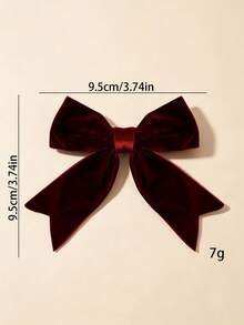6PCS Solid Color Velvet Bow Hair Clips, Versatile Casual Hair Accessories, Suitable For Daily Wear And Outings, Perfect Gift Choice - Multicolor - View 2