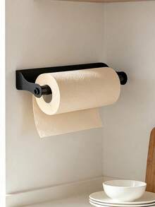 Multifunctional Wall-Mounted Paper Towel Holder, Available In Long And Short Sizes, Under-Cabinet Hanging Rack, Suitable For Kitchen Paper Towels And Bath Towels, Universal Storage Organizer For Kitchen Countertop And Bathroom Sink Space - Multicolor - View 4