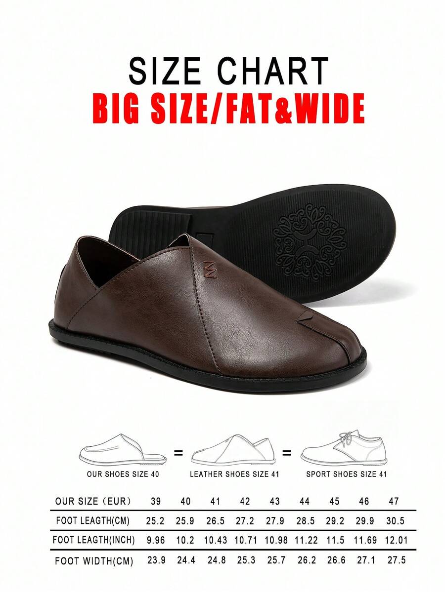 Men's Plus Size Slip-On Casual Loafers With Exquisite Embroidery, Sturdy Stitching, Flexible Upper, Comfortable Fit
