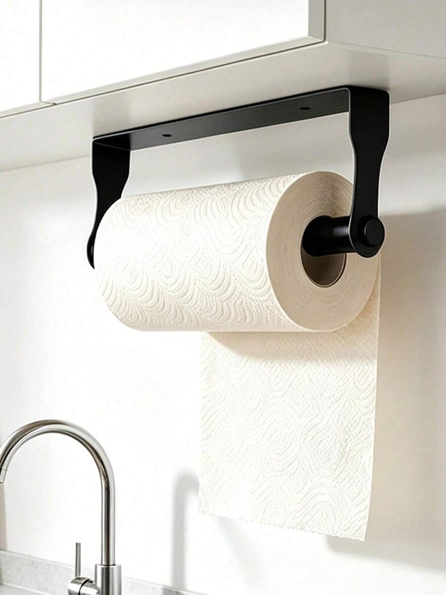 Multifunctional Wall-Mounted Paper Towel Holder, Available In 2 Sizes, Under-Cabinet Hanging Rack, Suitable For Kitchen Paper Towels And Bath Towels, Universal Storage Organizer For Kitchen Countertop And Bathroom Sink Space - Multicolor - View 1