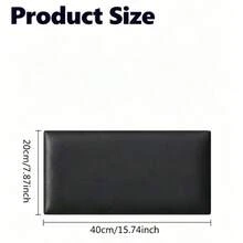 1pc 20x40cm Self-Adhesive Wall Sticker Wall Protection Pad Bedroom Headboard Bedside Fabric Soft Cushion Tatami Decorative Sticker - A - View 3