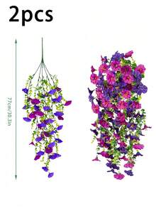 Mixed-Color Morning Glory Flowers Hanging Flowers Plants Artificial Morning Glory For On Wall Garden Decor Plant Yard Garden Stuff Outdoor Flower Pot Home Supplies Outdoor Patio Wedding Fall Halloween Decor Porch Room Gardening Hanging Decorations - Multicolor - View 16