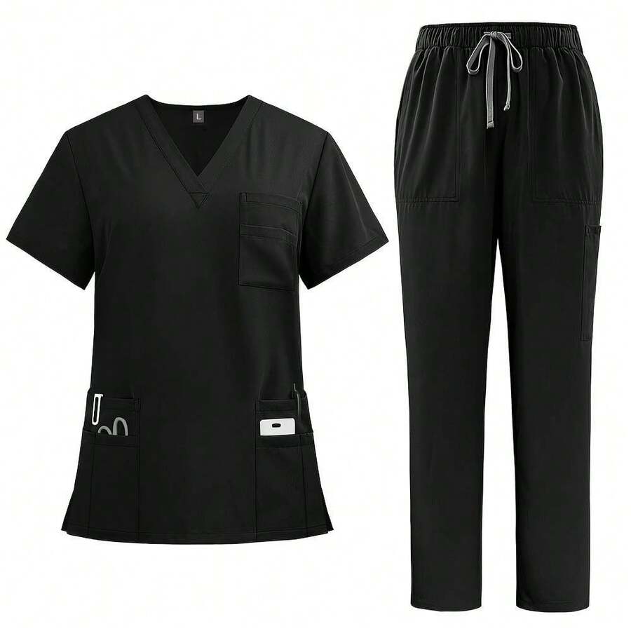 Men Scrub Sets - Black - View 1