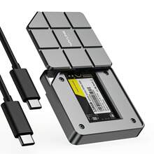 USB-C M.2 NVMe/SATA SSD Enclosure,10Gbps USB 3.2 Gen2 External Case For 2230/2242 SSD,Tool-Free,Aluminum,Up To 8TB - Grey - View 1