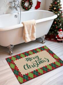 1PC Bathroom Mats Rugs Merry Christmas Rug Bath Mat TPR Backing Non-Slip For Kitchen,Outdoor, Indoor, Runner Corridor, Bedroom, Living Room, Beside Throw Rugs Washable Rugs Easy Clean, Throw Rugs Easy Clean For Bathroom Fall Decor - Multicolor - View 6