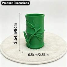 3D列印創意竹節造型筆筒 綠色化妝刷收納管 化妝品展示架 梳妝台化妝工具收納盒 浴室保養品收納盒 Ins風桌面裝飾擺件 多功能桌面收納籃 女生化妝收納容器 家居裝飾擺件 - 綠色 - 查看 8