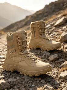 New Men's Motorcycle Tactical Boots Work Boots Desert Hiking Boots Hunting Boots Men's Outdoor Hiking Boots Training Tactical Boots - Khaki - View 2
