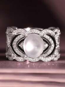 1pc Elegant Cubic Zirconia Ring For Women, Wedding Engagement Party Jewelry, Valentine's Day Gift - 1# - View 10