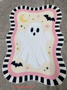 1pc Zebra Ghost Decorative Rug, Halloween Bedroom Decor, Small Rug, Carpet, Home Decor, Living Room Rug, Living Room Small Rug, Bedroom Rug, Living Room Home Decor, Outdoor Rug, Washable Rug - Multicolor - View 3