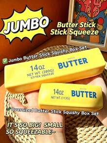 DAFENNI 24cm Giant Butter Stick TPR Squeeze Toy, Squishy Butter Toys For Stress Relief Playtime, Room Deocr For Girls, Toddler Toys For Birthday Party Gift, Holiday Interactive Play Decor - Multicolor - View 6