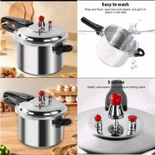 4 Litre Home Dual Handle Aluminum Pressure Cooker Kitchen Catering Cookware UK - View 2