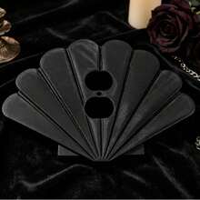 Halloween Dark Gothic Style Shell Outlet Cover Plate, US Standard Dual Socket Resin Outlet Protector Cover, Vintage Distressed Home Wall Decor Wall Ornament - Shell - View 9