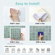 1/10/20pcs 3D Small Square Mosaic Self-Adhesive Wall Tile Stickers, 25-Grid Tile Decals, Self-Adhesive Wall Stickers For Kitchen And Bathroom - Wall Stickers - View 3