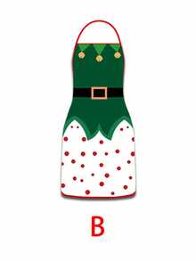 2pcs/1pc Christmas Aprons For Men And Women -Dark Green Fairy Print Pattern, Couple Aprons For Men And Women, Suitable For Christmas Party, Apron Kitchen - Multicolor - View 11