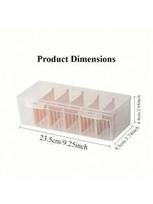 2pcs 6-Compartment Transparent Plastic Storage Containers With Flip Lid Design, Suitable For Storing Business Cards, Game Cards, Craft Supplies And Small Parts, Durable Divided Practical Box, Suitable For Office Desk And Tool Room Use - Pink - View 6