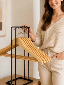 Large Capacity Hanger Stacking Rack, Detachable Hanger, Hanger Storage Rack, Metal Hanger Storage Rack, Space-Saving, Suitable For Velvet Hangers, Space-Saving Heavy Duty Hanger Rack, Freestanding Hanger Stacking Rack, Suitable For Home Laundry Room, Closet, Bedroom, Holiday Decor, Room Decor, Home Decor, Bedroom Decor. Hanger Storage Solution, Suitable For Housewives, Adults And Other Home Organizers, Housewarming, Back To School Season And Other Holiday Gifts - Multicolor - View 2