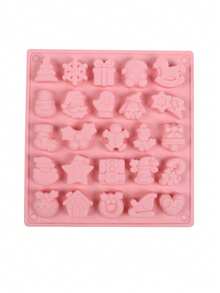 1pc Christmas Silicone Cookie Mold, Including Christmas Tree, Santa Claus, Snowman, Christmas Stocking, Gift Box And Snowflake Shapes. Can Be Used To Make Ice Cubes, Chocolate, Candy, Cookies - Multicolor - View 15
