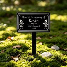 1pc Customizable Metal Memorial Garden Stake, Personalized Name & Date Decor, Metal Garden Sign, Tree Plaque, Tree Garden Sign, Metal Nameplate, Memorial Plaque, Garden Decoration - Black - View 9