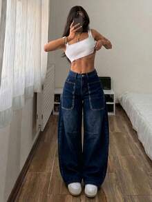 Women Jeans - Dark Wash - View 3