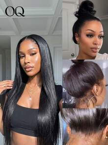 OQ 360° Seamless Drawstring Straight Bleached Knots Wig, 180% Density, 14-26 Inch Natural Color, Breathable Comfortable Lightweight Hairpiece For Women Daily Wear - SNatural - View 3