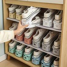 10pcs Adjustable Plastic Shoe Rack - High Quality Space-Saving Entryway, Hallway, Living Room, Bedroom, Bathroom Storage Organizer - Ideal Storage Solution For Home And Dorm, Simple And Convenient - View 3