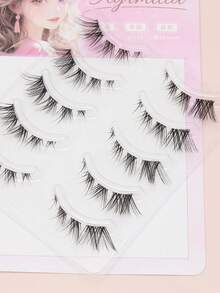 Ayrmilla 5 Pairs Wispy Outer Corner False Eyelashes, Natural Flared Eye Tail Lashes, Soft Lightweight Reusable Full Strip Fake Eyelashes For Daily & Party Eye Makeup - Black - View 3