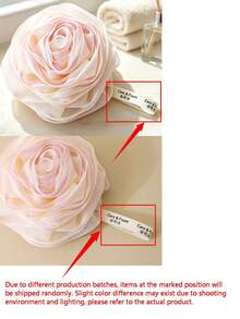 1PC/6PCSlegant Rose‑Shaped Bath Sponge Mesh Loofah, Soft Floral Body Shower Ball, Rich‑Foam Bathing Accessory With Hanging Loop, Gentle Exfoliating Shower Scrubber For Body Cleaning, Lovely Bathroom Supply For Home Daily Bath Use - Multicolor - View 11