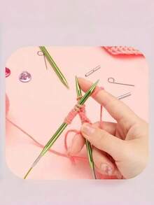 Detachable Round Aluminum Knitting Tool Set, Smooth Surface Without Burrs, Suitable For Knitting Socks, Scarves And Sweaters, Comes With Red Storage Bag For Convenient Storage - Multi-color - View 6